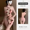 Lencería Sexy Estilo Pura Pasión Cheongsam Pijama Sexy Abertura de Rosa Abertura Pequeña en el Pecho Cubre Cadera Uniforme Traje de Tentación