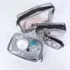 Bolsa con cierre de PVC en stock Bolsa de cosméticos de PVC Bolsa transparente de PVC en stock Bolsa de aseo de PVC Bolsa de belleza