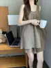 Pijama de Camisola con Shorts para Mujer de Verano, Estilo Coreano Dulce Rayado Algodón Nube Conjunto de Ropa de Casa, Delgado y Adecuado para Usar Afuera
