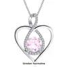 Collar de doble capa de plata de ley s925 con corazón eterno transfronterizo europeo y americano, colgante de piedra asiática para mujer con doce cumpleaños, cadena de clavícula.
