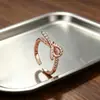 Anel de laço requintado em prata de lei 925, estilo coreano, moderno, único, design criativo, anel aberto cravejado de diamantes para mulheres