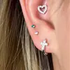 Aguja de plata S925 cuidadosamente seleccionada, muy brillante, con incrustaciones de diamantes, ear cuff de cruz, pequeño y exquisito, diseño de nicho, temperamento simple