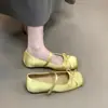 Primeiro Encontro Temporada Estilo Coreano Seda Laço Salto Escondido Sapatilhas Mary Jane 2026 Novo Estilo Delicado Tira Única