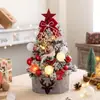 Árvore de Natal flocado terno rosa enfeites de Natal para mesa presente decoração de Árvore de Natal mini Árvore de Natal