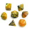 Conjunto de Dados de 7 Peças Dragão e Masmorra DND Dados Multilaterais de Duas Cores Conjunto de Dados para RPG de Mesa