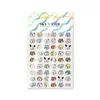 Parque de Animais do Céu Soprando Bolhas Pequeno Animal Adesivos para Unhas de Gel Ponto Padrão Engraçado Fofo Capa de Celular DIY