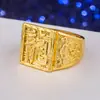 Moda Moda Joyería Vietnam Oro Chapado Tamaño Ajustable Suelto Latón Oro Chapado Anillo de Joyería con Personaje de Dragón para Hombre