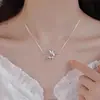 Collar de Plata de Ley S925 de Lirio del Valle para Mujer, Simple, Fresco, Versátil, Cadena de Clavícula de Moda, Joyería para el Cuello