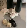 Sandalias Versátiles Elegantes sin Cierre que Aumentan la Altura 2025 Primavera/Verano Nuevas Pantuflas de Plataforma con Pedrería Estilo Hada para Mujer