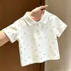 Camisetas de Manga Corta de Verano para Niños y Niñas, Camisas Polo Coloridas de Lunares Estilo Coreano Moderno y Fresco para Niños