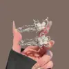 Pinza para el pelo de flecos de alta gama estilo Ins, pinza de pico de pato, moderna y simple, elegante diseño de mariposa y flor, pinza lateral de aleación de plata