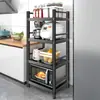 Estante de almacenamiento para el hogar, estante de cocina, estante estrecho de pie para espacios reducidos, estante de almacenamiento cuadrado de varias capas, horno de microondas y horno tostador
