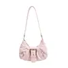Bolso punk con remaches para motocicleta, bolso de axila estilo biker, bolso cruzado retro moderno europeo y americano para mujer, bolso de hombro y2k