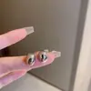 Acero de titanio sin decoloración gorro ovalado espejo brillante simple moda moderno populares en TikTok pendientes pendientes de novias