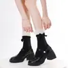 MeiasLolita de Renda na Panturrilha Estilo Ballet Doce Lolita Meias na Panturrilha com Laço Branco Meias JK de Lã