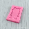Estilo europeu retro retangular moldura moldura flor borda silicone molde chocolate fondant molde bolo decoração ferramenta
