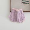 Guantes de Punto para Niños Estilo Coreano con Rayas y Colores Contrastantes, Modernos Guantes de Invierno Cálidos para Niños y Niñas
