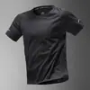 Camiseta de Secado Rápido Transfronteriza para Hombre de Seda de Hielo Verano Fina Ropa Deportiva de Manga Corta Media Mangas Ropa de Fitness Ropa para Correr Nuevas Camisetas t