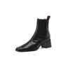 Botas cortas retro de otoño e invierno, nuevas botas Martin de tacón grueso con punta cuadrada y tacón alto para mujer