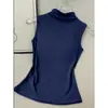 Chaleco sin mangas de alta elasticidad con cuello semialto para mujer, Top base de verano adelgazante con cintura ceñida que cubre la grasa de las axilas, Ropa interior Camisola Camiseta sin mangas