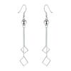 Pendientes de gancho para la oreja chapados en plata con borde cruzado, sencillos pendientes de borla de longitud media exagerada con forma de estrella de cinco puntas, bonitos y distintivos.