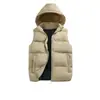 Compra al por mayor corporativa de chalecos para hombre con capuchas desmontables, chalecos con capucha unisex para otoño e invierno, chalecos para hombre de color liso con apertura bidireccional transfronteriza