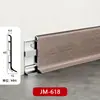 Zoclo de Aleación de Aluminio con Veta de Madera, Zoclo Metálico de Color Madera Natural Ultra Delgado de Doble Capa de 6 cm con Sistema de Clip, Sin Adhesivo
