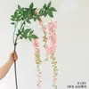 Flor de Glicínia de Galhos Longos Simulada de Alta Qualidade Decoração de Sala de Estar Interna Enfeites Pendentes Arco de Casamento Flor Artificial Pendurada no Teto