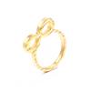 Suministro transfronterizo acero inoxidable galvanizado repujado anillo de dedo hueco moda simple creativo anillo de palma tricolor