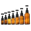 En stock frasco de esencia de vidrio marrón 5ml-100ml frasco gotero de vidrio frasco vacío de esencia marrón oscuro