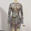 Comercio Electrónico Transfronterizo Ropa de Mujer Amazon Estilo Europeo y Americano Elegante Cuello Redondo Moderno Abertura Mangas de Campana Ajustado Delgado Vestido