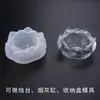 Molde de Resina de Cristal DIY Amapola Portavelas de Loto Caja de Almacenamiento Cenizero Espejo Multifuncional Molde de Silicona