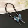 Collar Elegante con Colgante de Mariposa para Chica Popular, Cadena para Clavícula Apilada de Múltiples Capas con Cuentas, Collar Nuevo Personalizado