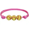 ¡Wow Amazon más vendido pulsera de baloncesto béisbol cordón encerado tejido softbol tenis fútbol Copa del Mundo accesorios de pulsera