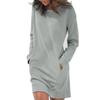 Oferta Especial 2026Wish Sitio Independiente Transfronterizo Otoño e Invierno Moda Europea y Americana Color Sólido Cuello Redondo Manga Larga Vestido de Bolsillo
