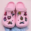 Zuecos de Moda Más Vendidos Transfronterizos con Superficie de Zapato Decorativa de Goma Suave de PVC, Lindos Accesorios de Zuecos de Dibujos Animados