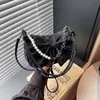Bolsa Pequena Feminina Estilo Novo Suave com Laço 2026, Bolsa Transversal Versátil com Pontos de Pérola e Corrente, Bolsa de Ombro e de Mão