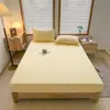 Sábana Bajera Ajustable de Algodón Puro Lavado Clase A Protector de Colchón Cubierta de Cama para Dormitorio Habitación Antisuco Sábana Bajera Ajustable con Elástico Completo 360