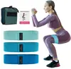 Bandas de resistencia de poliéster-algodón de tres colores para yoga, sentadillas, fitness, entrenamiento de cadera y piernas, con diferentes niveles de resistencia, disponibles en stock