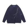 Catálogo inverno Nova costura malha moda marca suéter masculino casual barra irregular camisa base cor contrastante pullover casaco