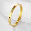 Pulseira Colorida Cheia de Diamantes Kajia Popular Europeia e Americana Aço Titânio Não Desbota Estilo Ins Nicho High-End Pulseira de Casal