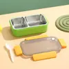 Revestimiento Simple de Acero Inoxidable 304 para Lonchera, Lonchera con Compartimentos Sellados para Trabajadores de Oficina, Lonchera tipo Bento para Frutas para Estudiantes