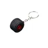 Nuevo llavero colgante de neumático de coche de goma blanda de PVC, accesorios de simulación, modelo de cubo de rueda modificado, llavero de silicona