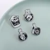 Broche Transfronterizo Nuevo Personalizado Estilo Gótico Punk Calavera de Dibujos Animados Creativa Copa de Vino Corazón Insignia de Accesorio Metálico