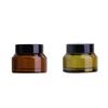 Botella de crema Spot de 30 g, color verde té, con hombros oblicuos, de vidrio, para crema, tarro de gel oscuro, botella de crema cosmética para ojos de 50 g