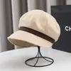 Boina Informal Estilo Coreano para Adelgazar la Cara Sombrero de Punto de Moda Primavera Otoño Versátil Holgado Sombrero de Punto Ropa Urbana para Mujer Sombrero Octogonal