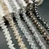 En Stock 2 cm Nuevo Estilo Inspirado en Chanel Resistente Gris Café Adorno de Encaje con Pedrería de Cristal Perla para Decoración de Escote