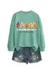 El otoño es mi favorito Amazon eBay sitio independiente moda versátil mujer cuello redondo manga larga sudadera