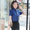 Moda de verão Camisa masculina de manga curta Camisa de negócios Terno Feminino Banco Vendas Loja Intermediário Professores Roupas de trabalho