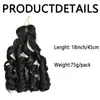 Cabello Trenzado de Ganchillo Rizado Francés Set de 2 Piezas Trenza de Cabello Rizado Cola de Caballo suelta Rizado Grande Cola de Caballo